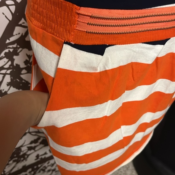 FILIPINO TIANGE (Commes De Garçons) White&Orange Striped Short Sleeve Dress $25 - Picture 6 of 13